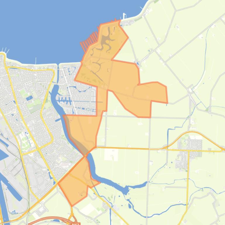 Kaart van de wijk Buitengebied Terneuzen.