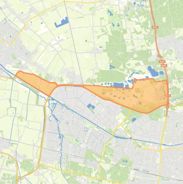 Kaart van de wijk Buitengebied Tilburg Noord-West.
