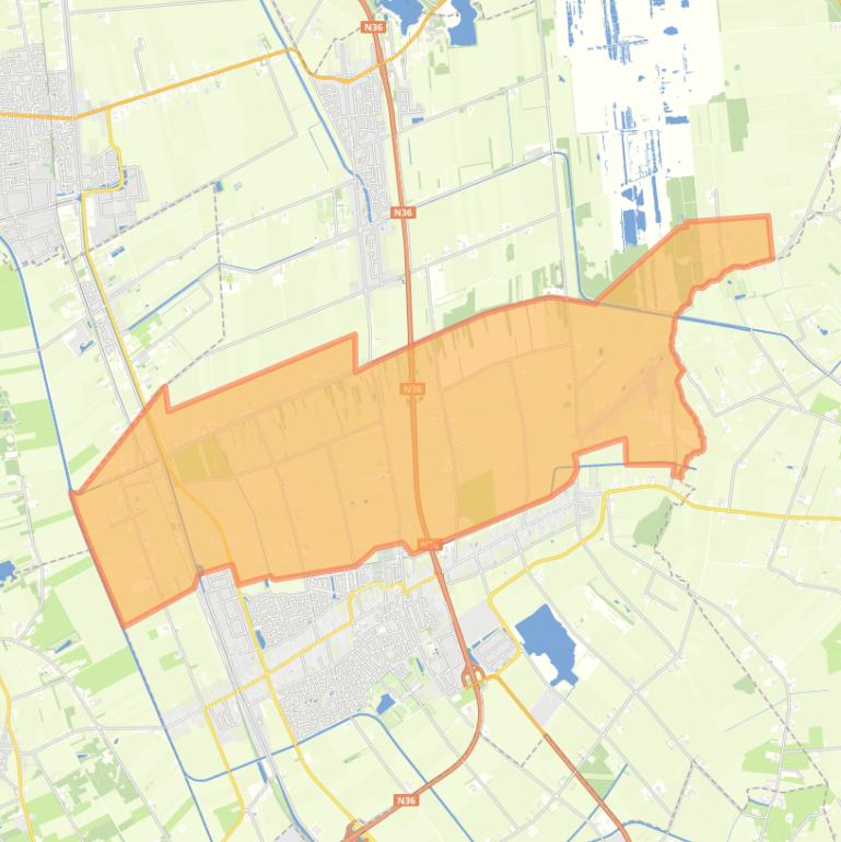 Kaart van de wijk Buitengebied Vriezenveen Noord.