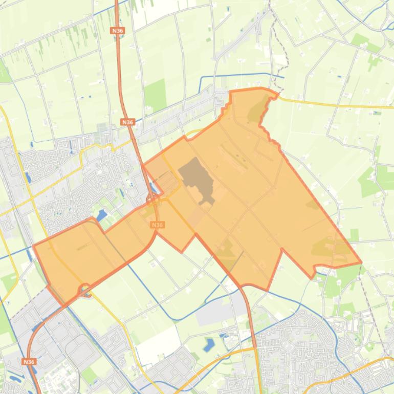 Kaart van de wijk Buitengebied Vriezenveen Zuid.