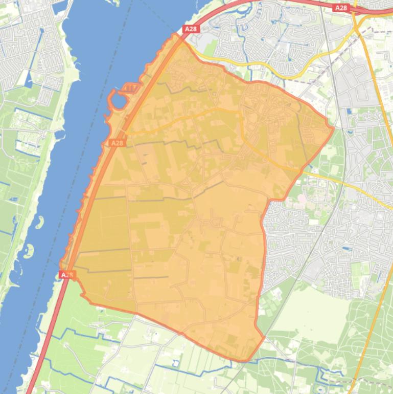 Kaart van de wijk Buitengebied west.