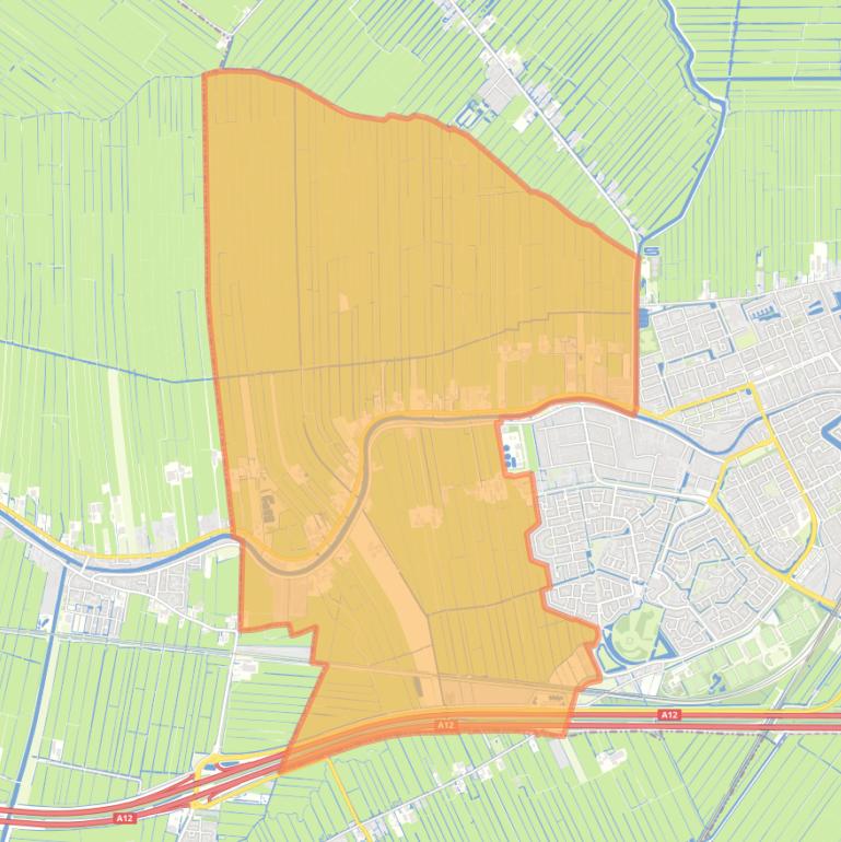 Kaart van de wijk Buitengebied Woerden-West.
