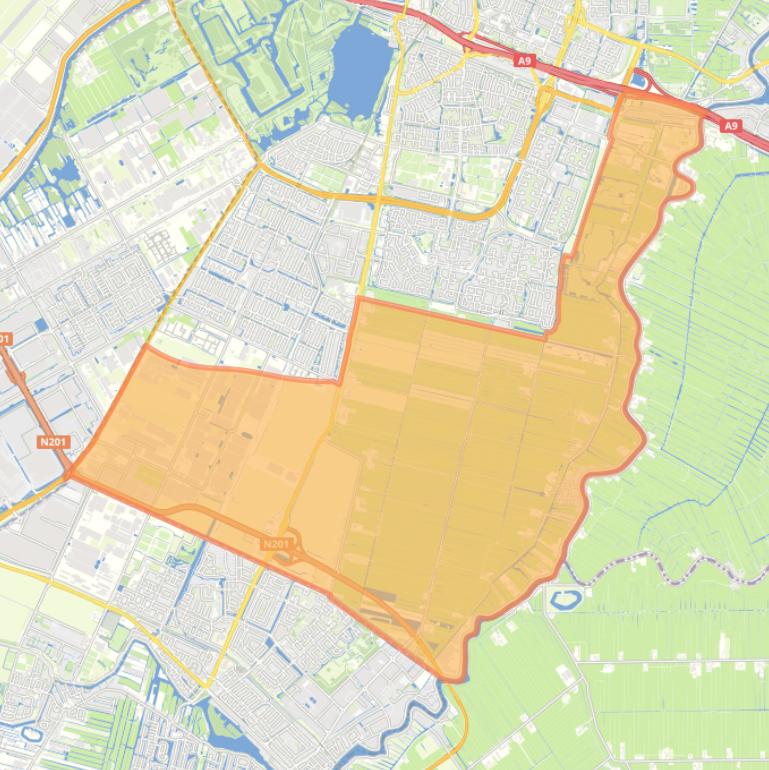 Kaart van de wijk Buitengebied Zuid.