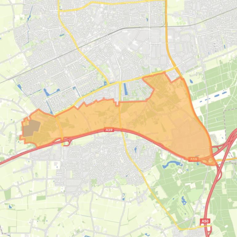 Kaart van de wijk Buitengebied-Zuid.