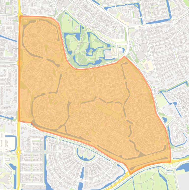 Kaart van de wijk Buitenoord.