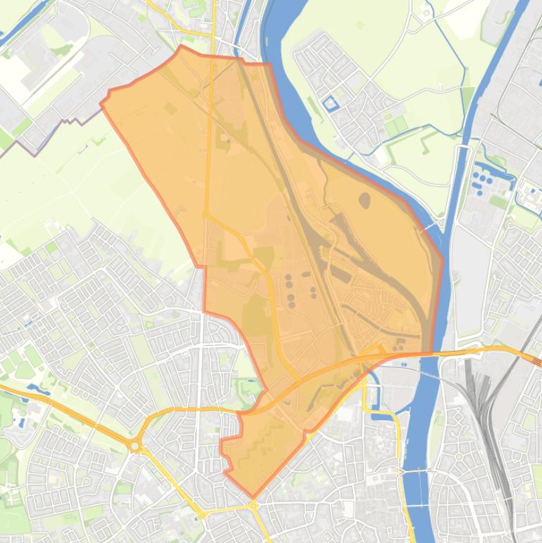 Kaart van de Buitenwijk Noordwest.