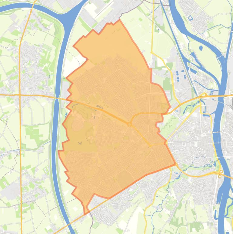 Kaart van de Buitenwijk West.