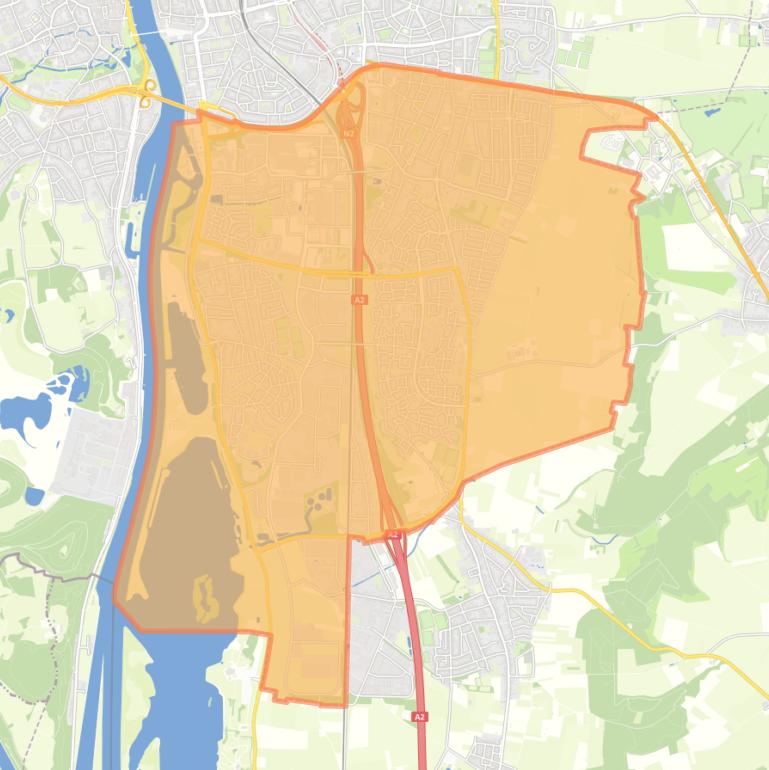 Kaart van de Buitenwijk Zuidoost.