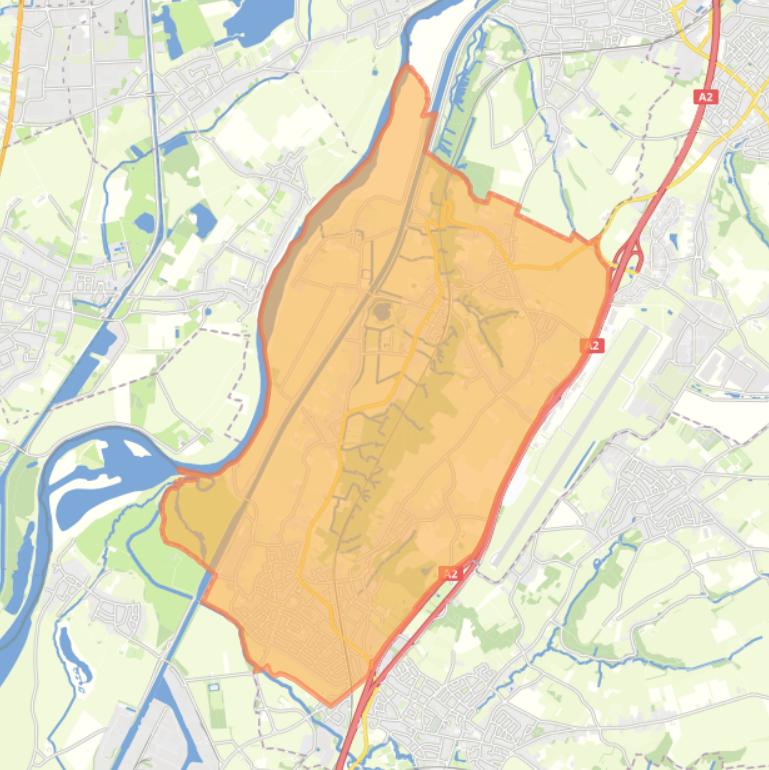 Kaart van de wijk Bunde - Geulle.