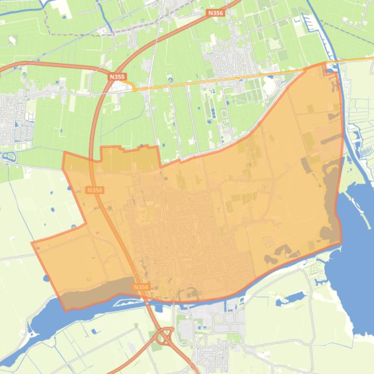 Kaart van de wijk Burgum.