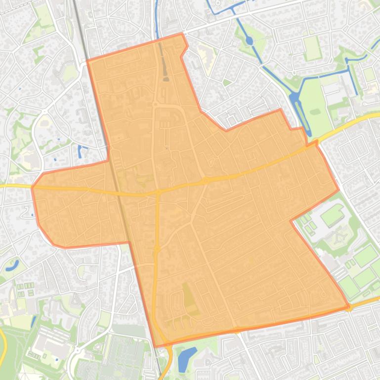 Kaart van de wijk Bussum Centrum.