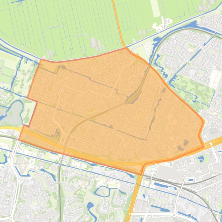 Kaart van de wijk Buytenwegh.