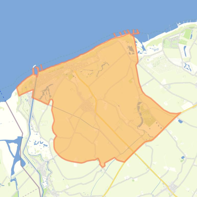 Kaart van de wijk Cadzand.