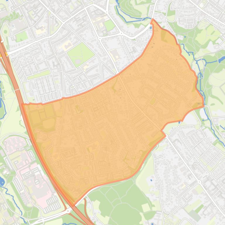 Kaart van de wijk Caumerveld-Douve Weien.