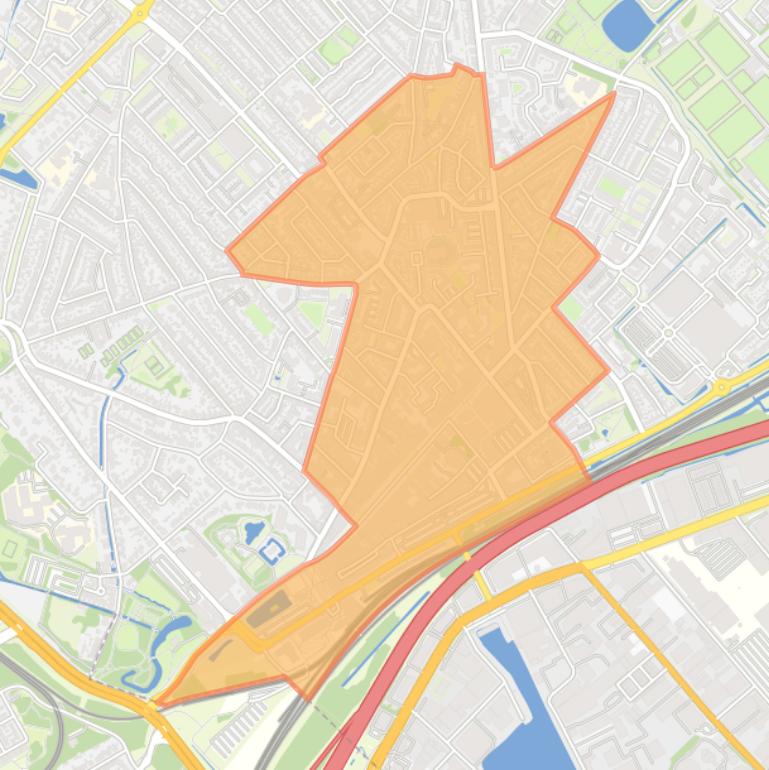 Kaart van de wijk Centrum.