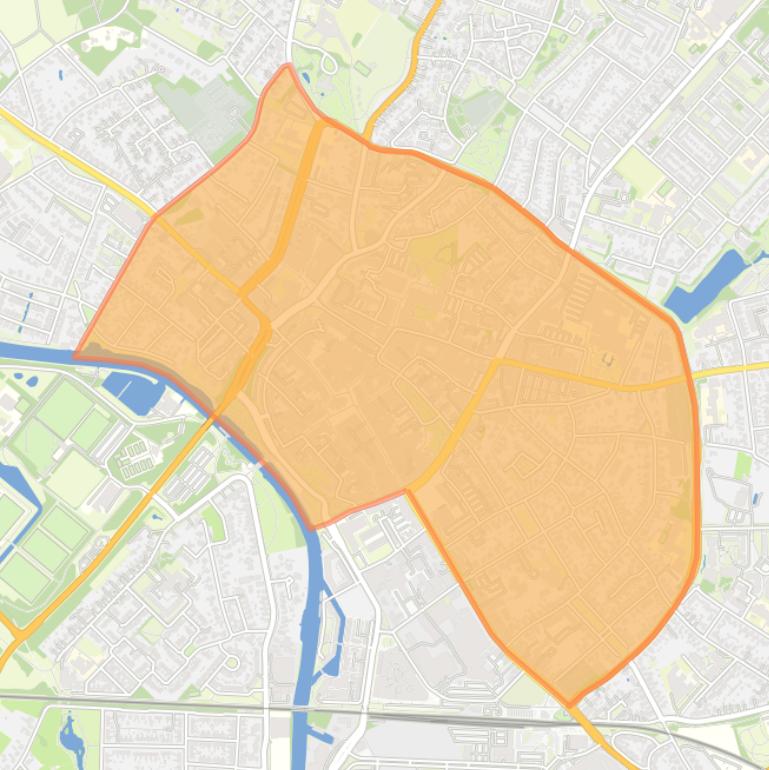 Kaart van de wijk Centrum.