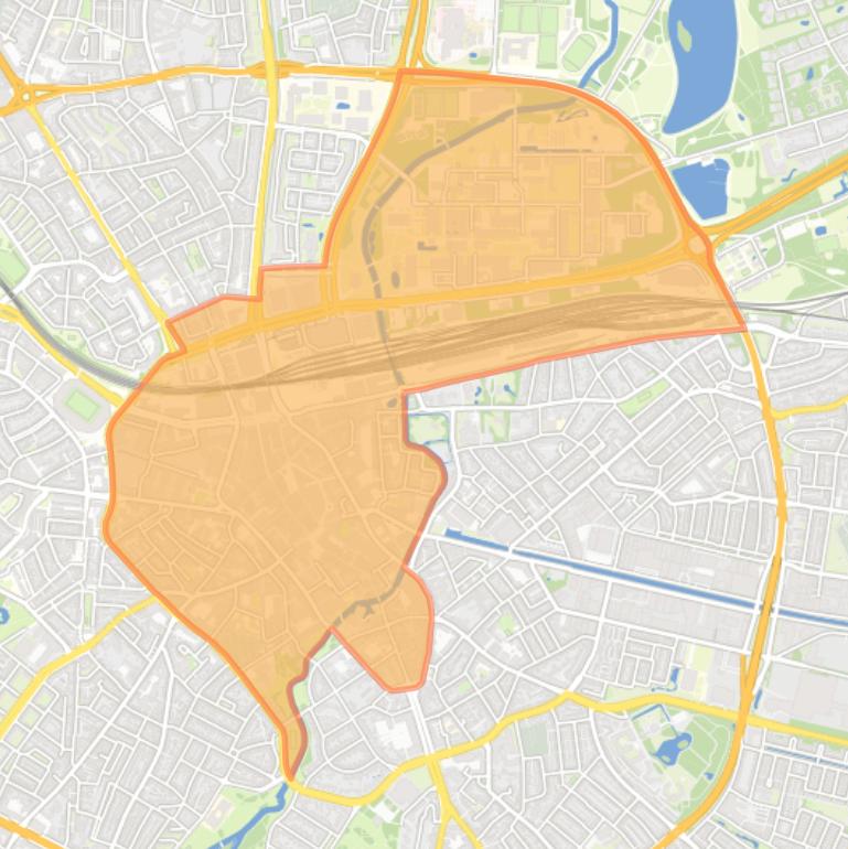 Kaart van de wijk Centrum.