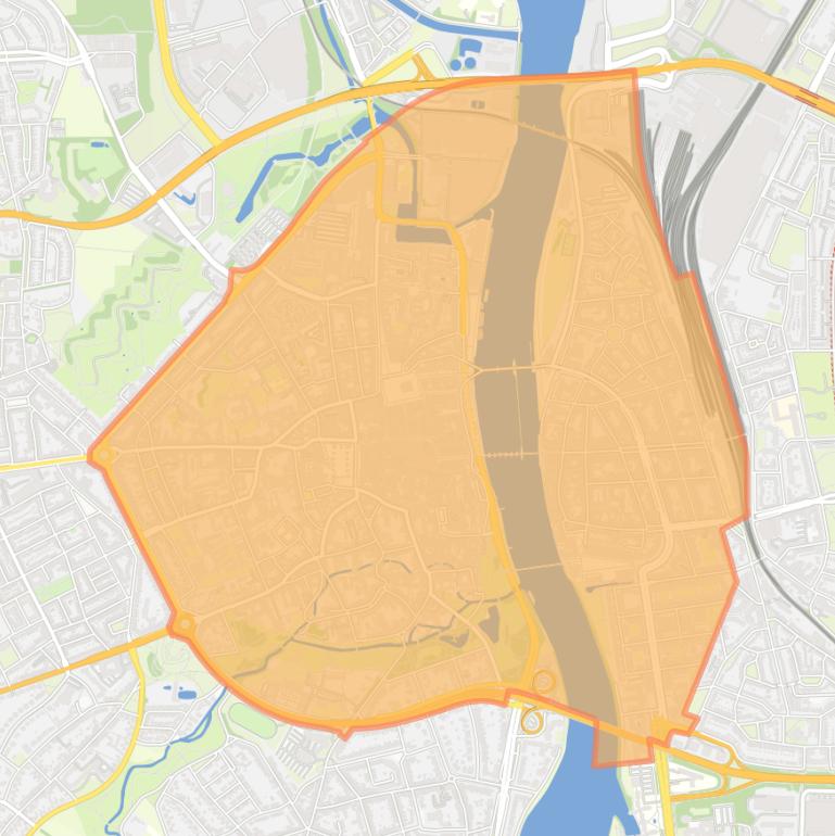 Kaart van de wijk Centrum.