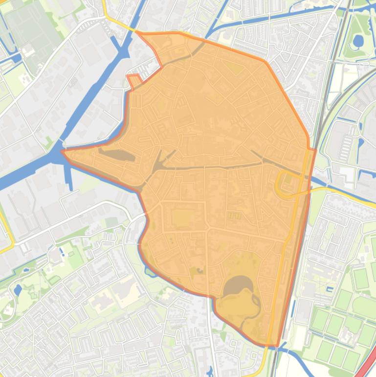 Kaart van de wijk Centrum.