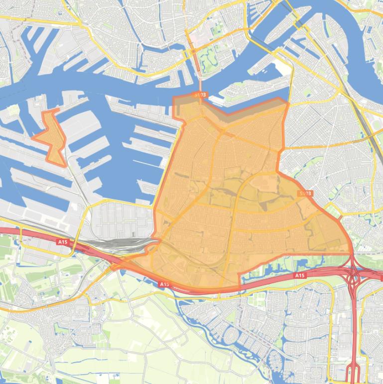 Kaart van de wijk Charlois.