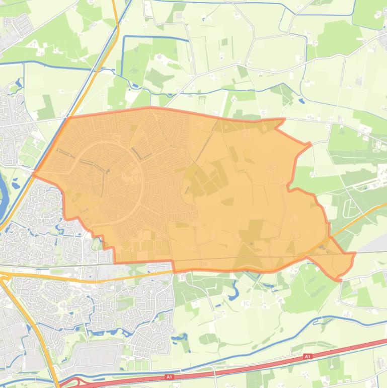 Kaart van de wijk Colmschate-Vijfhoek.