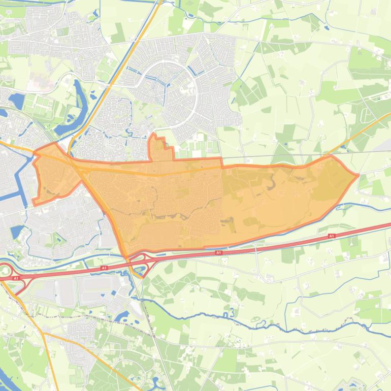 Kaart van de wijk Colmschate-Zuid.