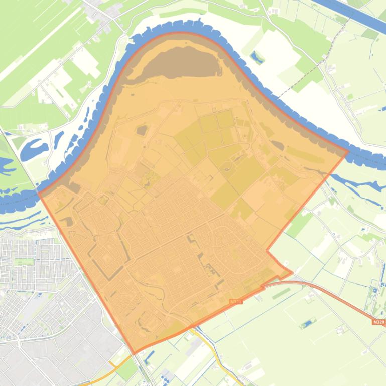 Kaart van de wijk Culemborg Oost.