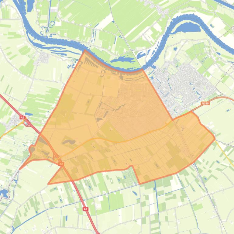 Kaart van de wijk Culemborg West.