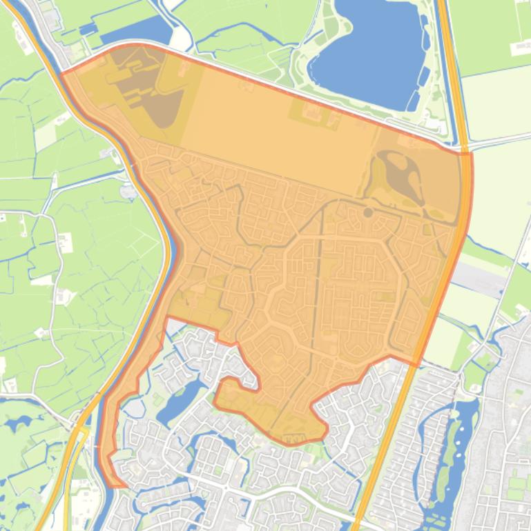 Kaart van de wijk Daalmeer/Koedijk.