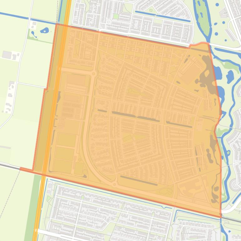 Kaart van de wijk Dalem Zuid.