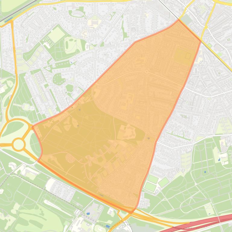 Kaart van de wijk De Berg-Zuid.