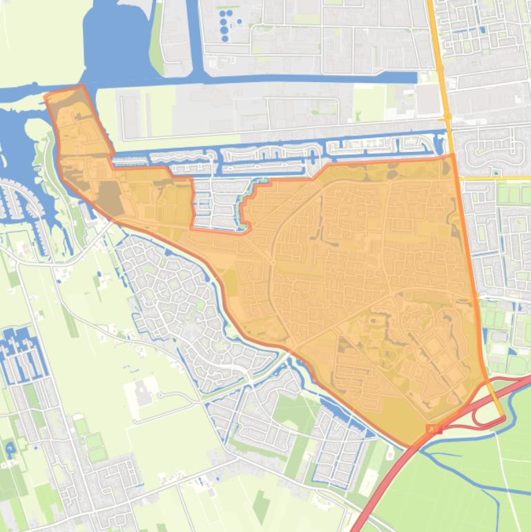 Kaart van de wijk De Drait.