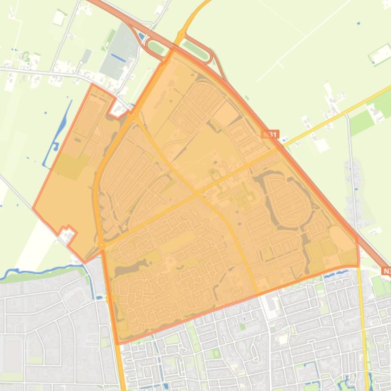 Kaart van de wijk De Folgeren.