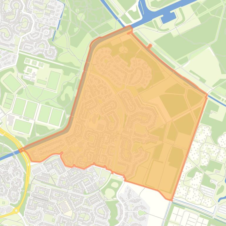 Kaart van de wijk De Grienden.