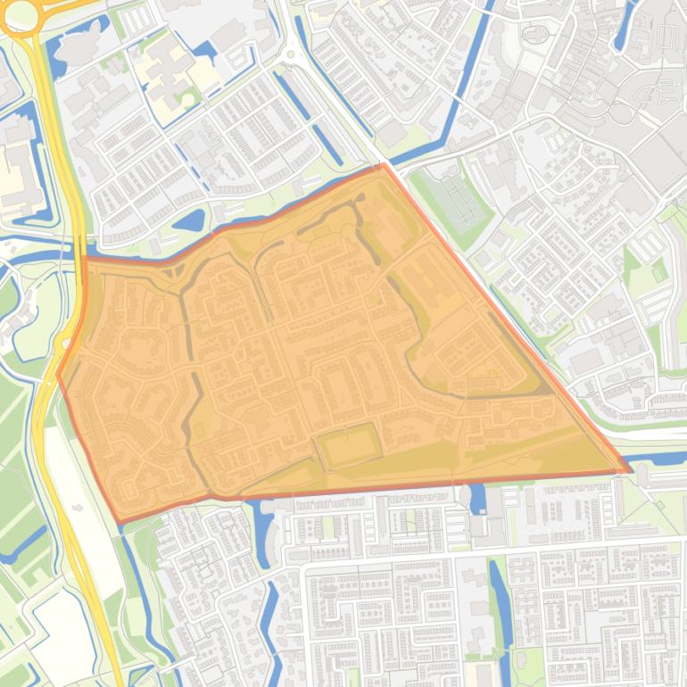 Kaart van de wijk De Hoek.