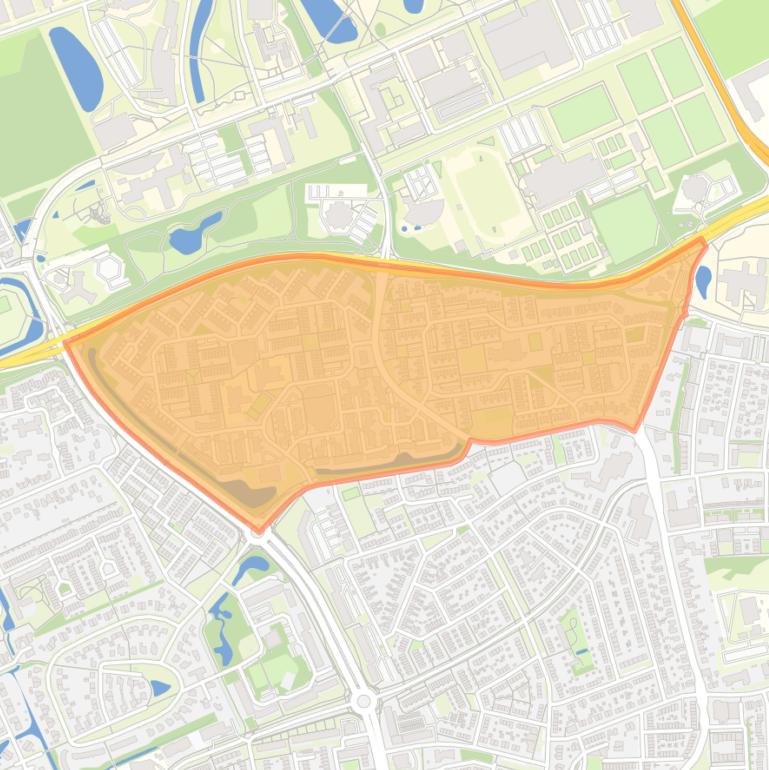 Kaart van de wijk De Horsten.