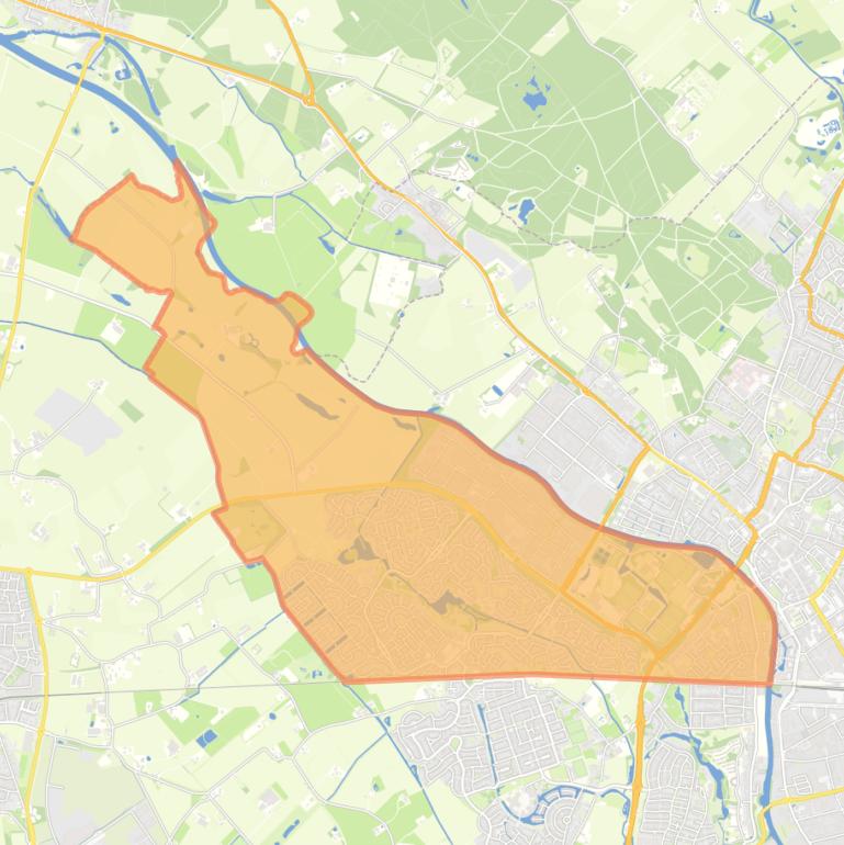 Kaart van de wijk De Huet.