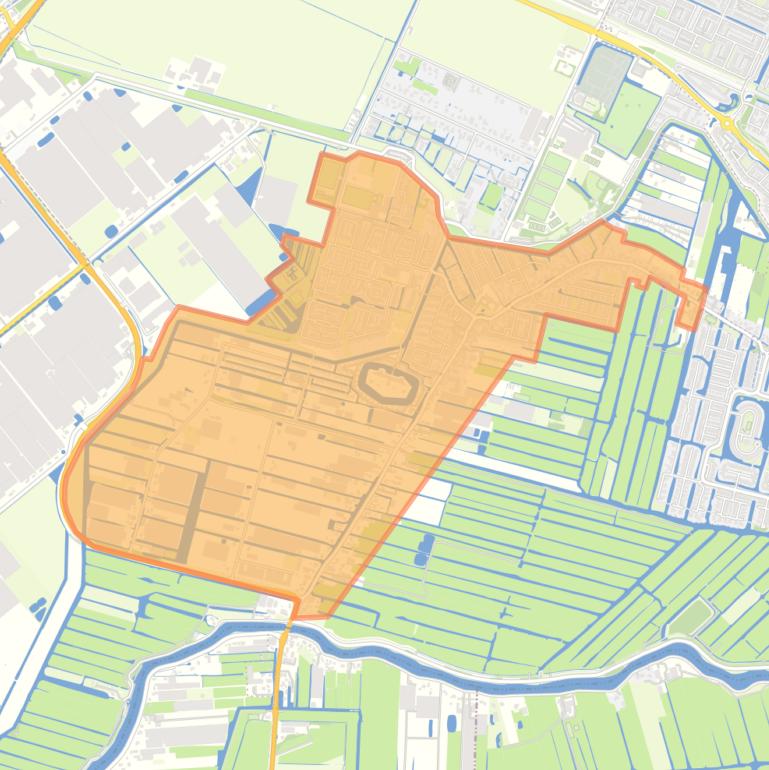 Kaart van de wijk De Kwakel.