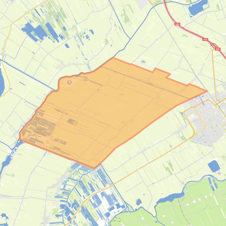 Kaart van de wijk De Lamers.