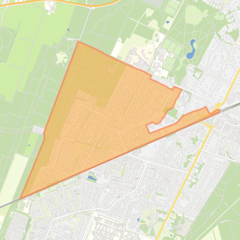 Kaart van de wijk De Leijen.