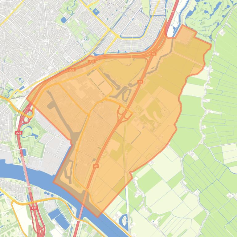 Kaart van de wijk De Pijp en Wijkerbroek.