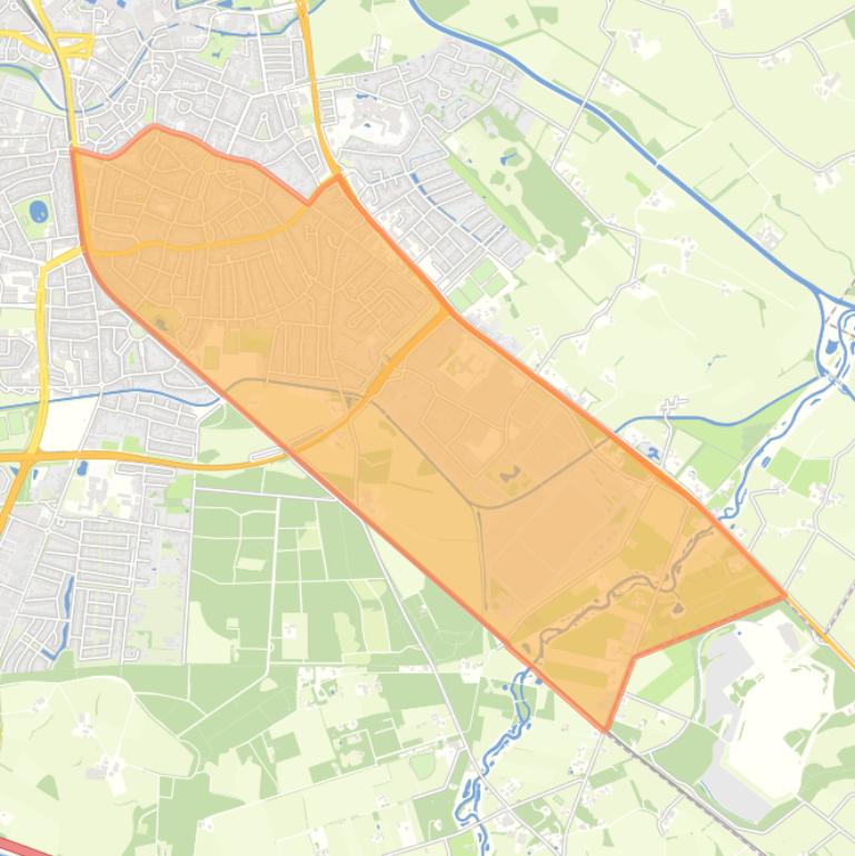 Kaart van de wijk De Riet.