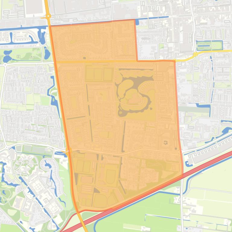 Kaart van de wijk De Singels.