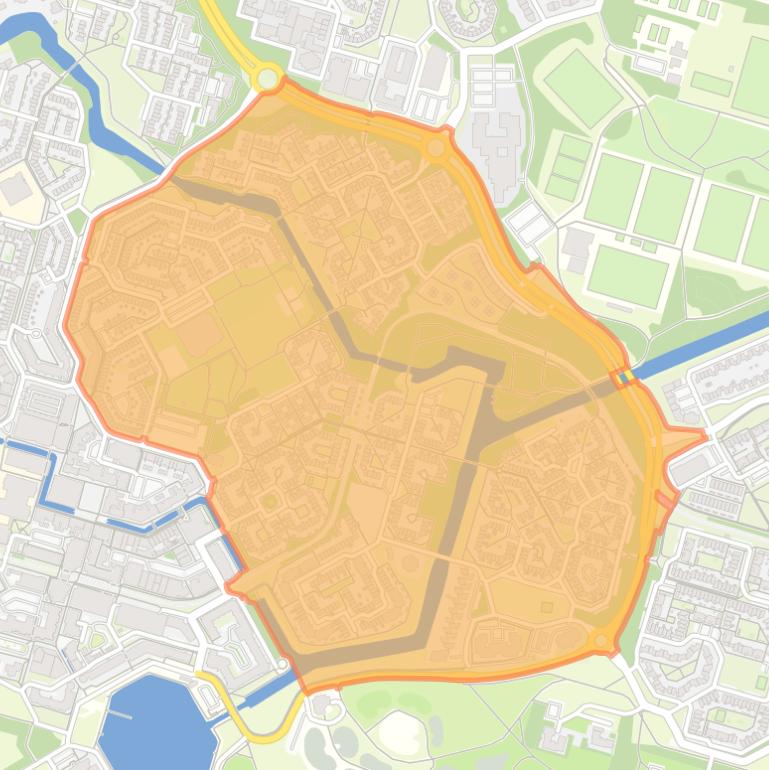 Kaart van de wijk De Werven.