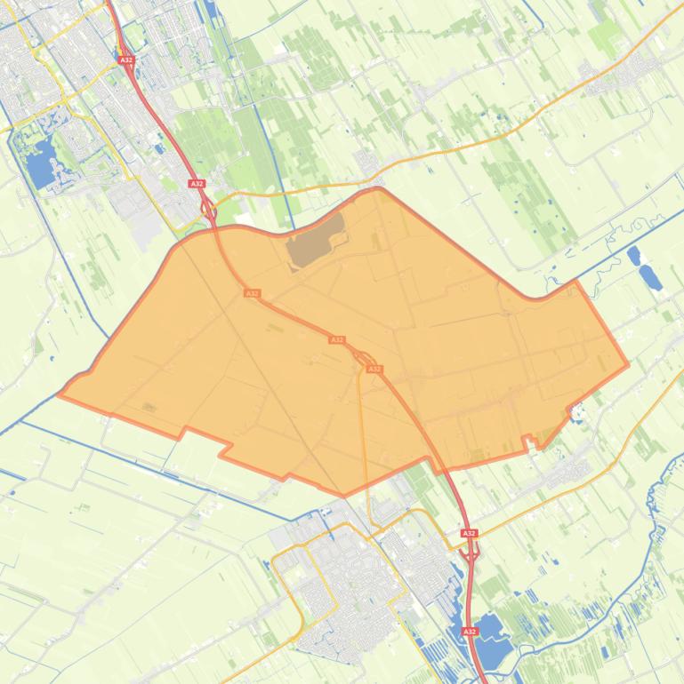 Kaart van de wijk De Wolden-Ter Idzard.