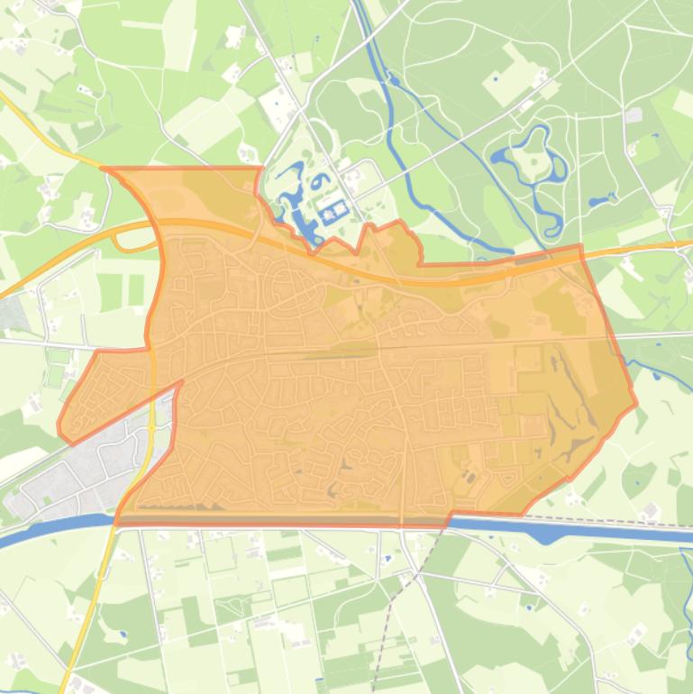 Kaart van de wijk Delden.