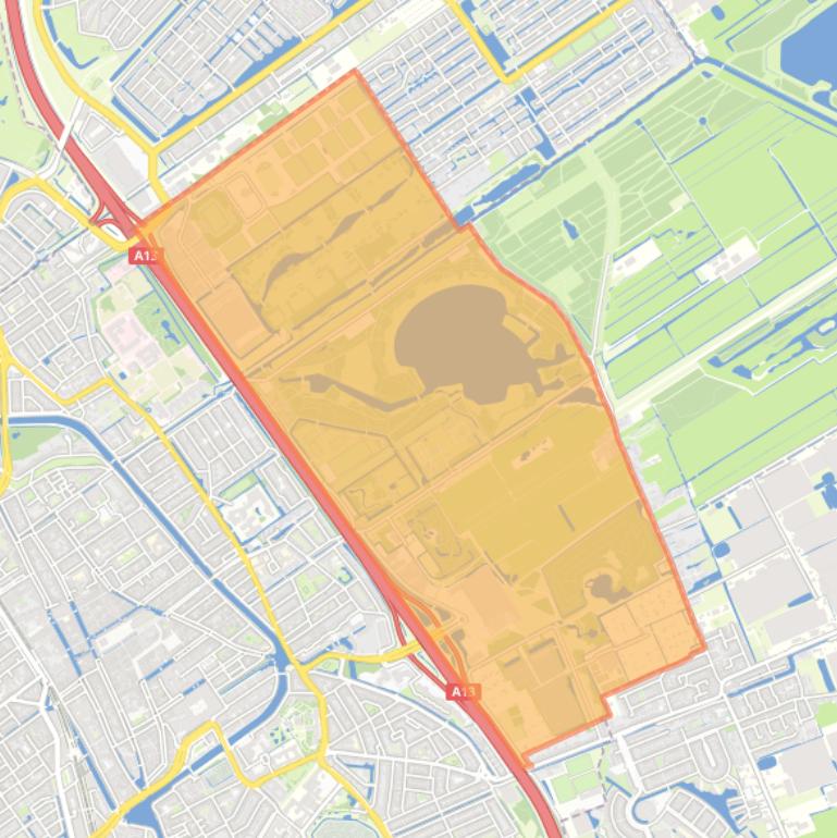 Kaart van de wijk Delftse Hout.