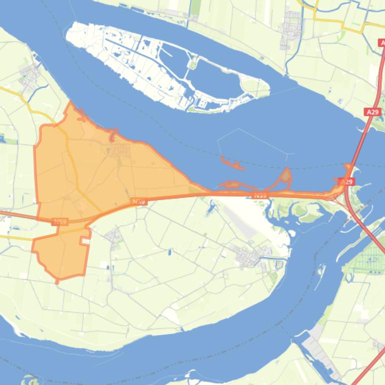 Kaart van de wijk Den Bommel.