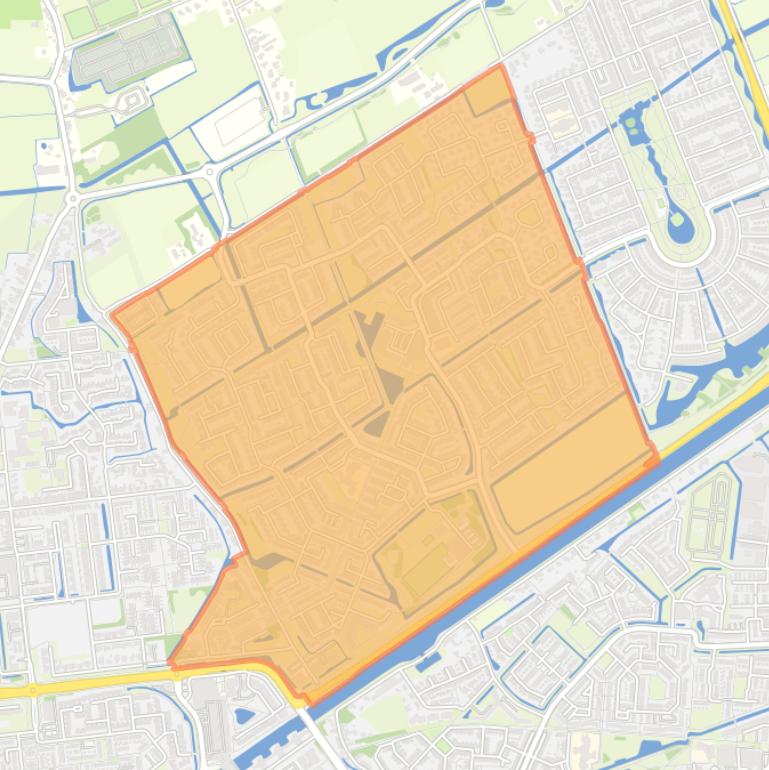 Kaart van de wijk Den Bonsen Hoek.