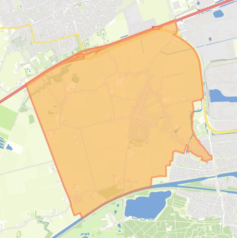 Kaart van de wijk Den Hout.